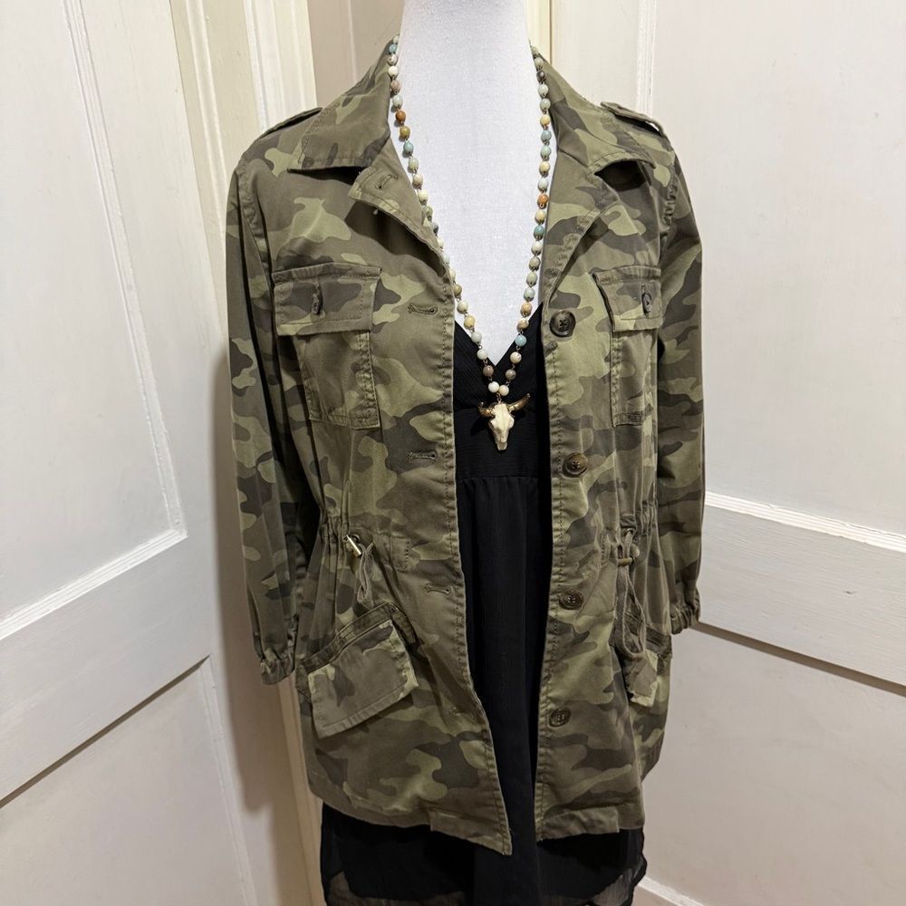Banana Republic Olive Camouflage Utility Jacket